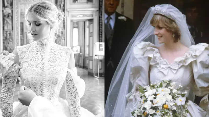 Several of Kitty Spencer's wedding dresses reminded me of Princess Diana.