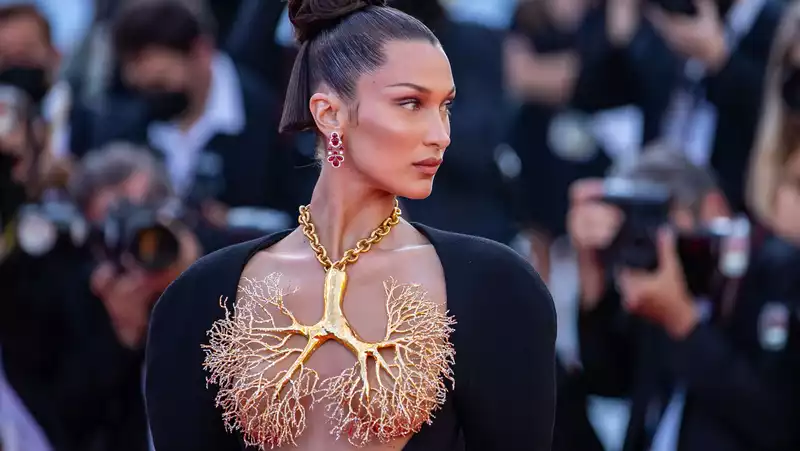 Bella Hadid looks breathtaking in an anatomy-inspired couture dress