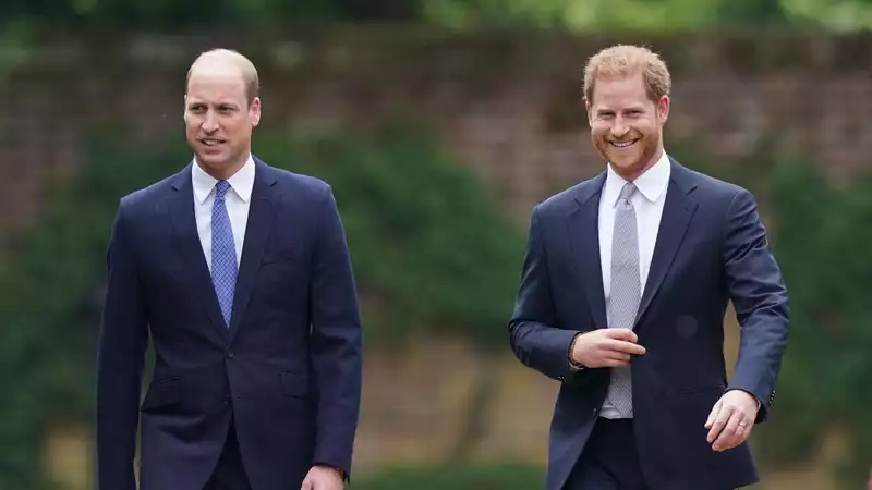 Prince Harry and Prince William attend the unveiling of a statue of Princess Diana