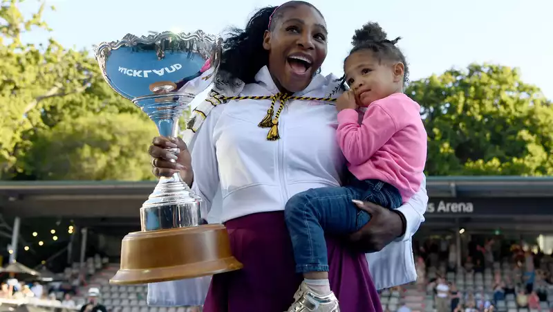 Enjoy this adorable video of Serena Williams giving her daughter Olympia a tennis lesson.