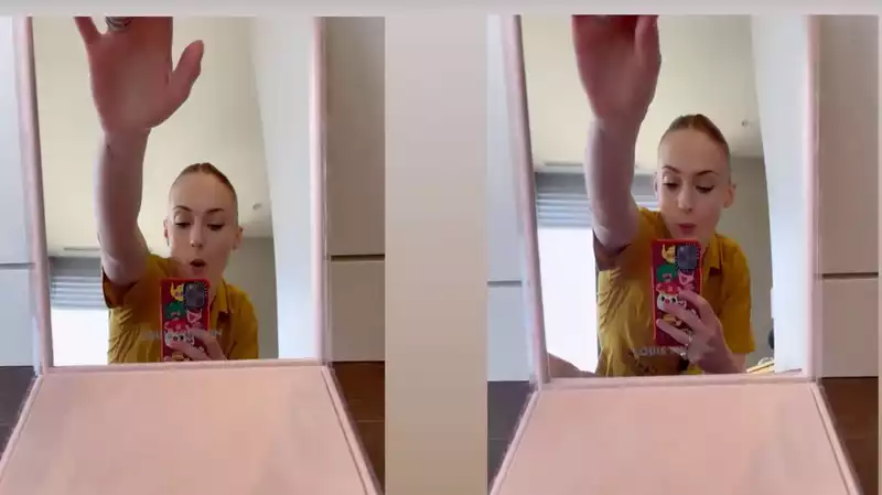 Sophie Turner sneaks a selfie during an opening video on her Instagram Story.