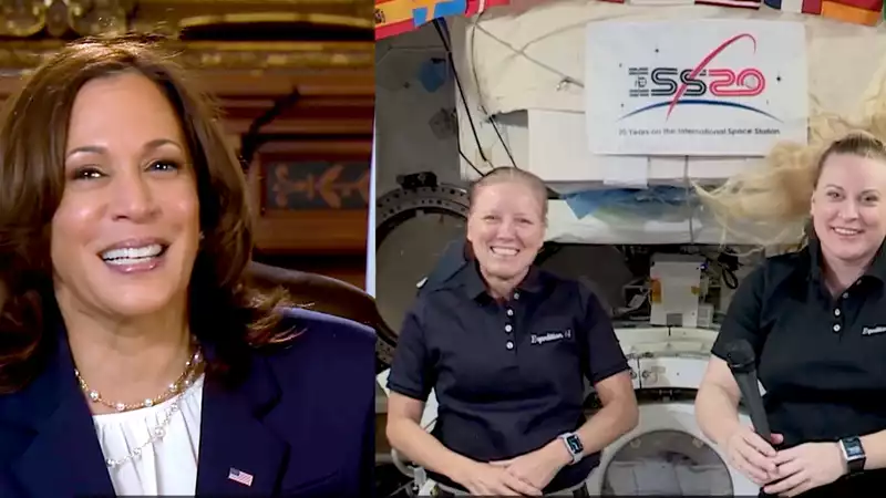 Watch Vice President Harris speak with NASA astronauts in space