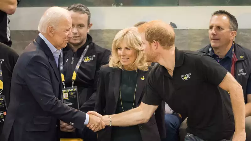 Prince Harry surprises Joe Biden at his inauguration