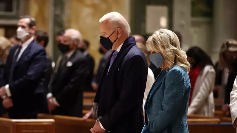 Jill Biden shines in blue Alexandra O'Neill on Inauguration Day