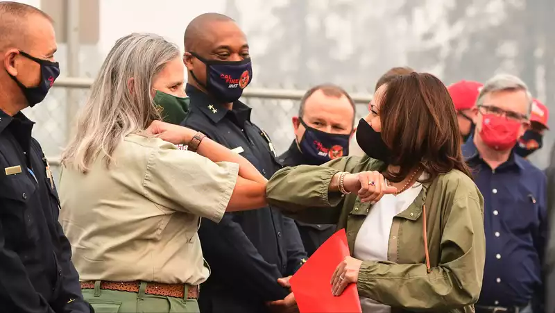 Kamala Harris, wearing Timberlands to work.