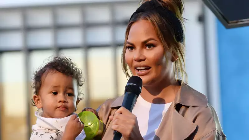 Chrissy Teigen shows off some hilarious parenting tricks with her son Miles.