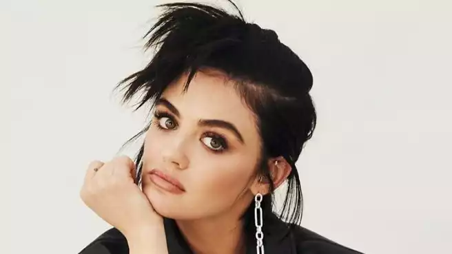 Lucy Hale shows off her edgy faux hawk in her latest photo shoot.