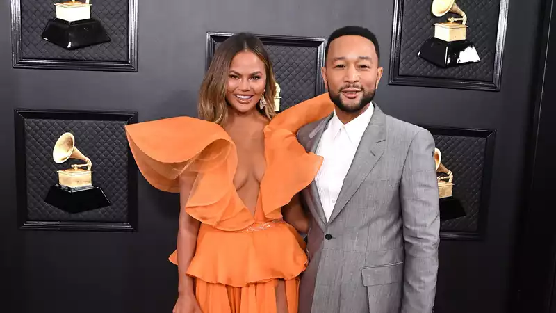 Chrissy Teigen posts video of John Legend in the shower on her Instagram Story.