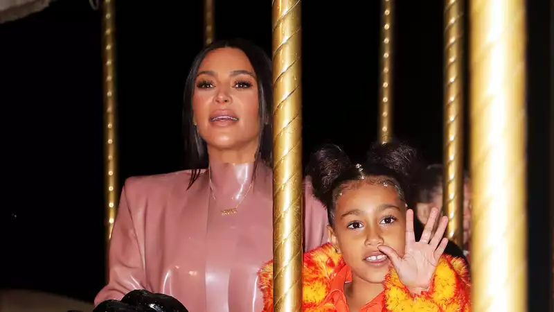 North West Wears Paris' Most Charming Dries Van Noten Faux Fur Coat