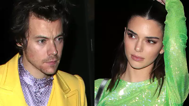 Kendall Jenner and ex-Harry Styles share a moment at the Brit Awards after-party.