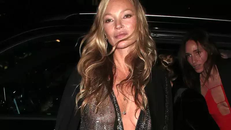 Kate Moss updates iconic braless transparent dress look for 2022