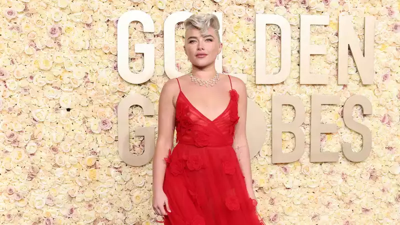 Florence Pugh shows off her most glamorous Mohawk at the 2024 Golden Globes