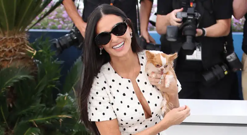 Demi Moore shows the power of polka dot dress in Cannes