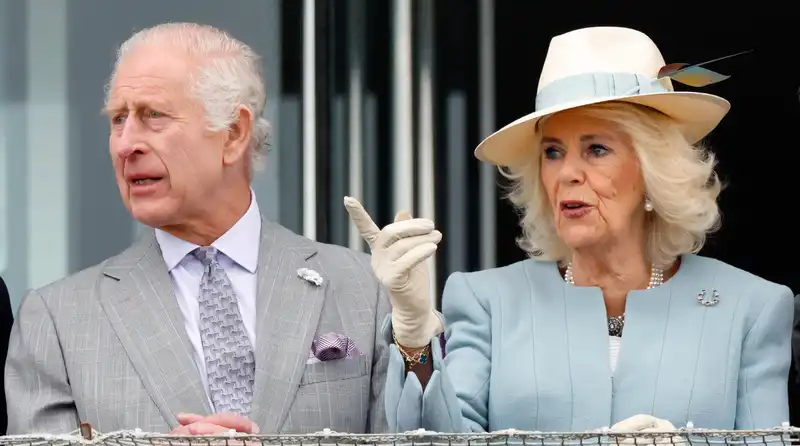 King Charles and Queen Camilla cheer on horses bred by the late Queen Elizabeth