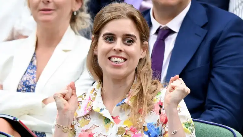 Princess Beatrice remixed Wimbledon's white dress code with a bright floral dress.