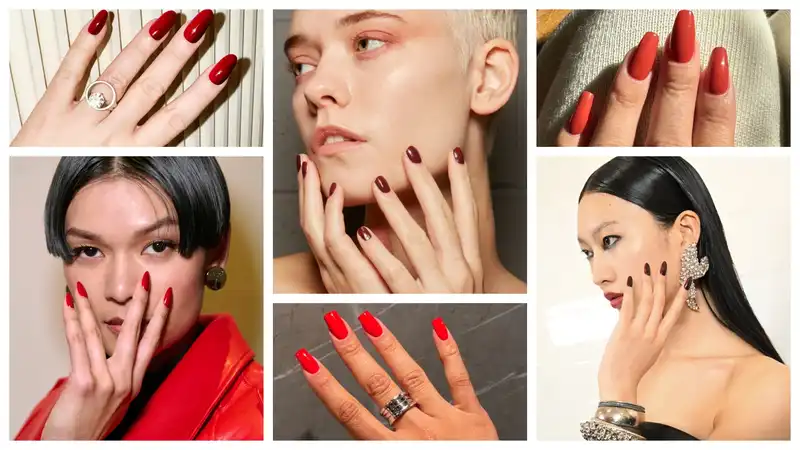 Moody red nails are an unexpected hit this summer