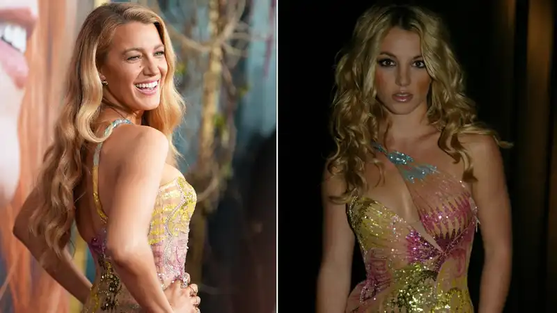 Blake Lively Wears Britney Spears' 2002 Versace Dress at "It Ends With Us" Premiere