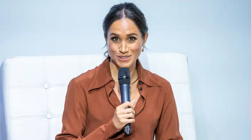 Meghan Markle talks about her online safety while traveling in Colombia.