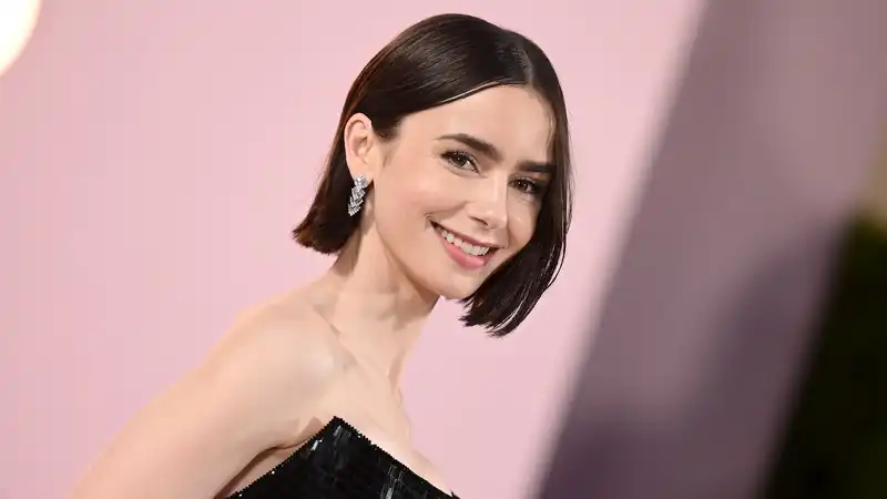 Lily Collins upgrades the comeback of the controversial peplum trend with a dazzling couture look