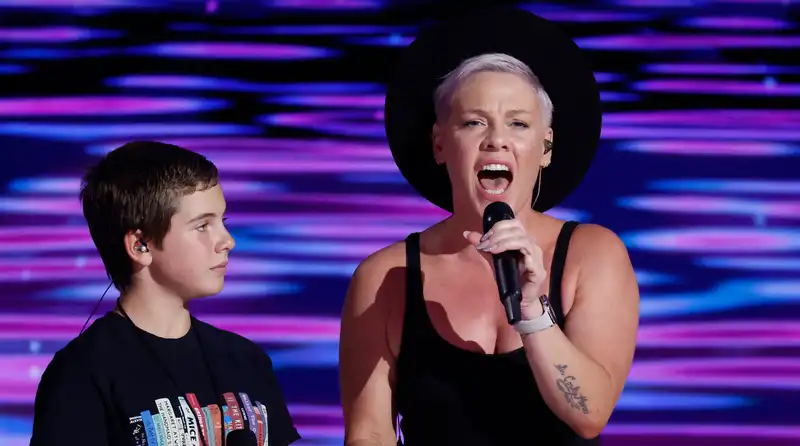 Pink performs with daughter Willow on final night of DNC