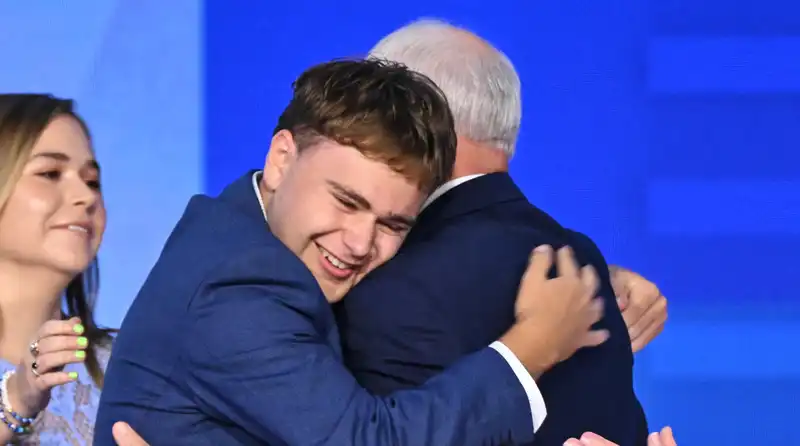 Vice Presidential candidate Tim Walz's son Gus stole the show on the third night of the Democratic National Convention.