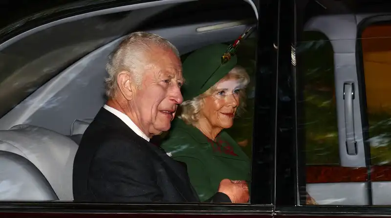 Prince Charles and Queen Camilla attend church to commemorate the second anniversary of Queen Elizabeth's death.