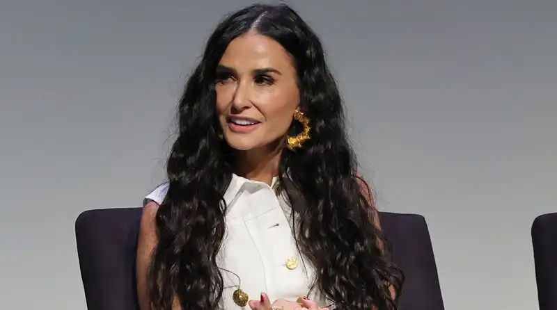 Demi Moore says she is “sad” that her new film “The Substance” is “about nudity” in the press.