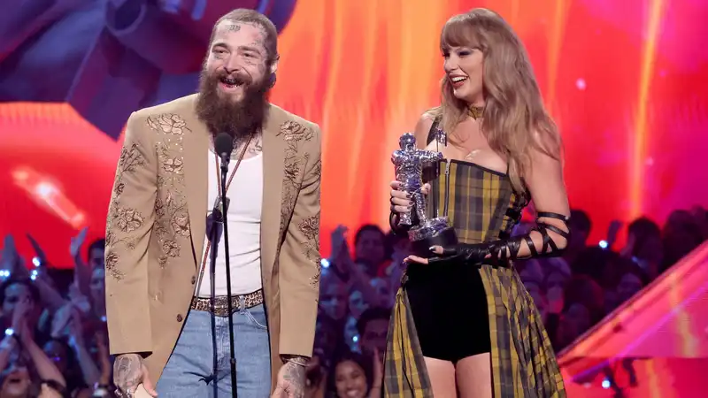 Post Malone Praises Taylor Swift's “Fortnite” Video Director for Best Collaboration at the 2024 MTV VMAs