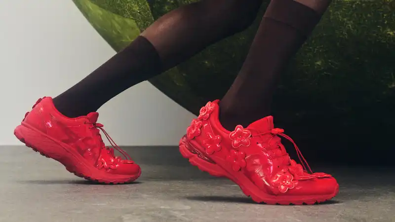 Covered in Cecilie Bahnsen flowers, this collaboration with Asics is as versatile as it looks.