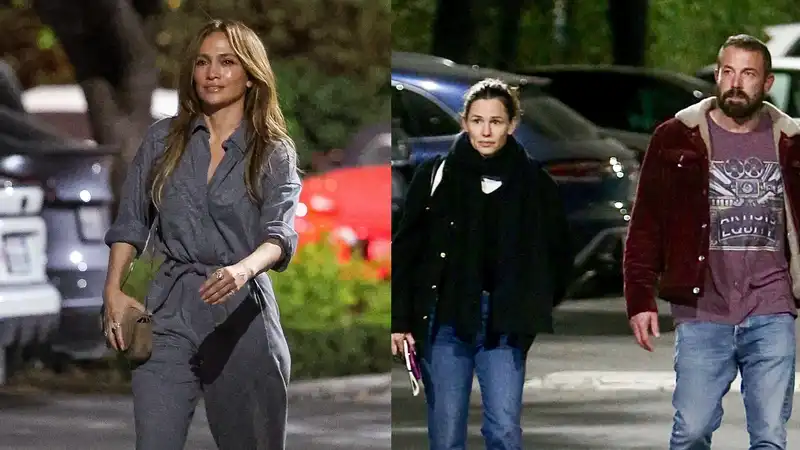 Ben Affleck and Jennifer Garner with Jennifer Lopez at the same event