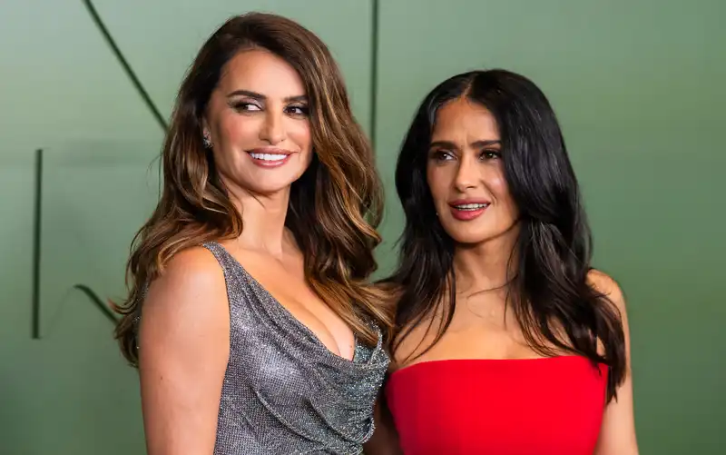 Salma Hayek and Penelope Cruz showcase decades of friendship in coordinating designer corset dress