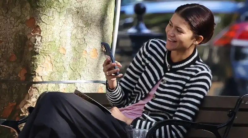 Zendaya Layers Neutral Colors for an Adorable Stroll with Tom Holland