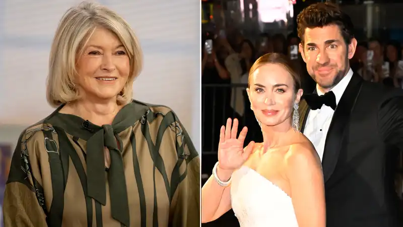 Martha Stewart says John Krasinski is "pretty sexy" and says, "Watch out for my wife, Emily Blunt."