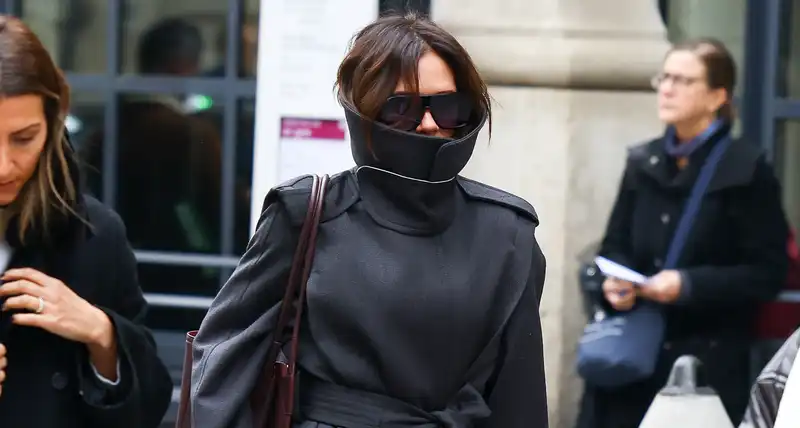 Victoria Beckham's Ultra-high-neck Trench coat redefines Incognito Mode