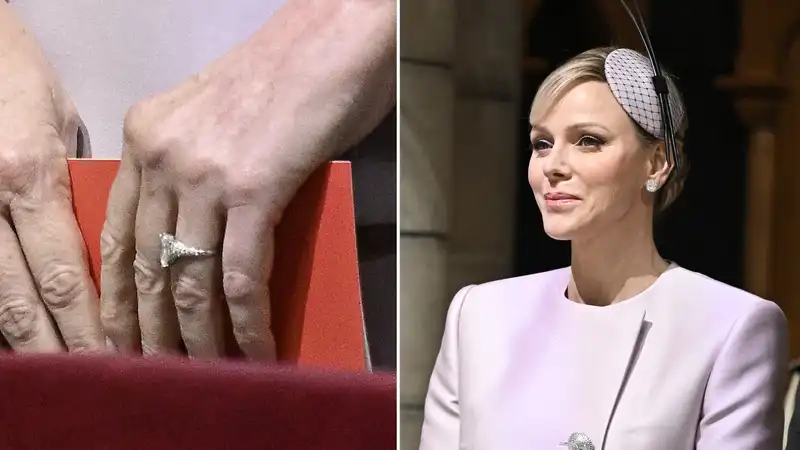 Princess Charlene puts her Engagement65,000 engagement Ring back for Monaco's National Day