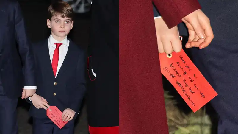 Look at Prince Louis' sweet secret message for Kate Middleton's parents at the Christmas Carol Service