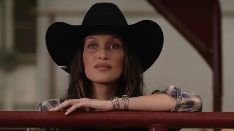 Bella Hadid brings her own cowboy boots to the set of “Yellowstone”